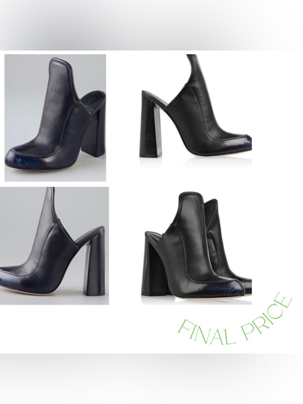 ✅ FINAL PRICE NEW Alexander Wang $495 Amazing Bette Black Leather Mules 39 8-8 ½